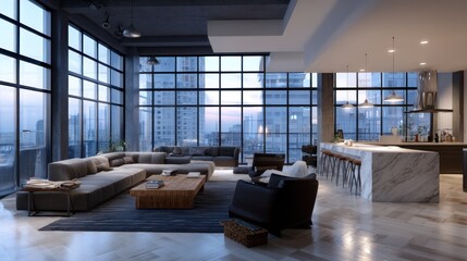 Cityscape living room