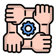 Team Collaboration  Icon Element For Design	