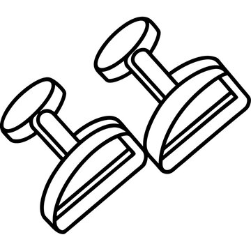 black and white cufflinks outline clip art preview