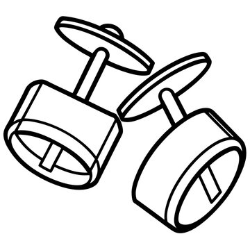 black and white cufflinks clip art preview