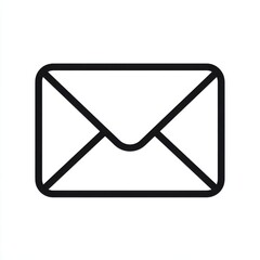 Premium image of modern icon of an envelope, a vector graphic design in a simple line art style, set against a white background with no shadows. The image is high resolution.