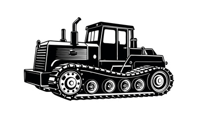 Farm Machinery Silhouette Vector Harvest Tools and Rural Equipment Clipart Design