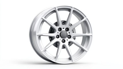 Obraz premium Premium photo of sporty car wheel rim with a pure white background.
