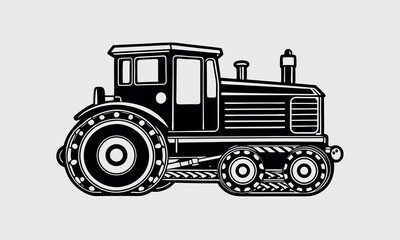 Farm Machinery Silhouette Vector Harvest Tools and Rural Equipment Clipart Design