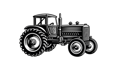 Farm Machinery Silhouette Vector Harvest Tools and Rural Equipment Clipart Design