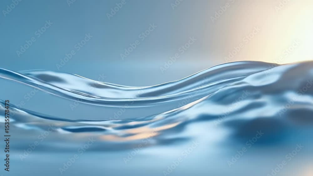 Poster elegant abstract blue waves flowing with dynamic curves and a shiny smooth surface