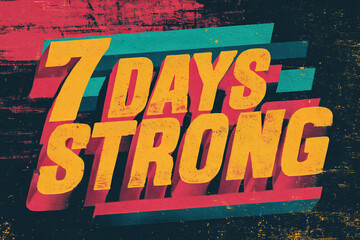Stylized Banner for 7 Days Strong Online Fitness Challenge