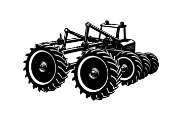 Agricultural Machinery Silhouette Clipart Farming Equipment and Tractor Vector Design
