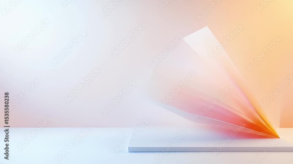 Aufkleber minimalist geometric abstract composition with dynamic shape on white surface