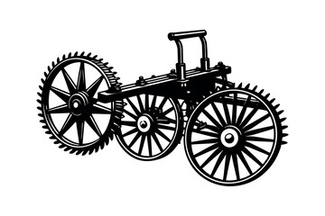 Agricultural Machinery Silhouette Clipart Farming Equipment and Tractor Vector Design