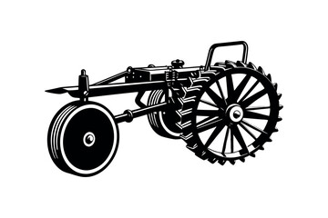Agricultural Machinery Silhouette Clipart Farming Equipment and Tractor Vector Design