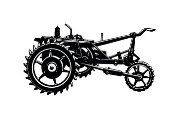 Agricultural Machinery Silhouette Clipart Farming Equipment and Tractor Vector Design