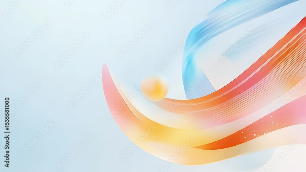 Poster dynamic abstract forms with gradient colors on a light background for creative design