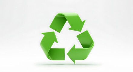 Obraz premium Green Recycling Symbol: 3D Render, Eco-Friendly Design