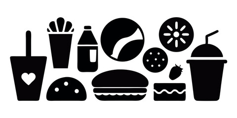 Assorted Fast Food and Beverage Symbols
