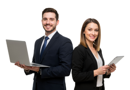  Business people working together. teamwork and collaboration in a professional setting isolated on a transparent background, PNG format. - Powered by Adobe