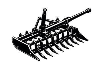Agricultural Machinery Silhouette Clipart Farming Equipment and Tractor Vector Design