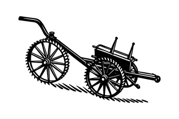 Agricultural Machinery Silhouette Clipart Farming Equipment and Tractor Vector Design