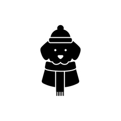 Dog with Hat and Scarf for Winter Fashion or Cozy Pet Look