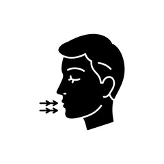 Face with Gentle Breath Arrows for Relaxation and Breathing Exercises