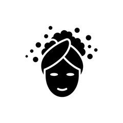 Face with Bubbles and Towel for Relaxation and Spa Theme