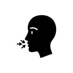 Face with Breathing Arrows, Relaxation and Breathing Technique