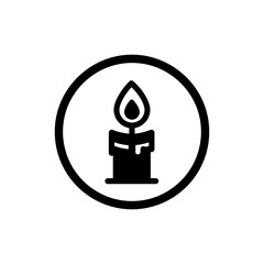 Candle Flame Inside Circle for Calm and Soothing Atmosphere