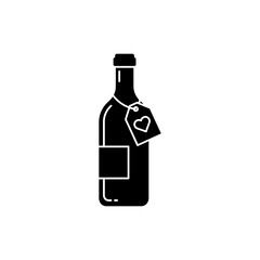 Heart-Shaped Tag on Wine Bottle for Romantic Gift Idea