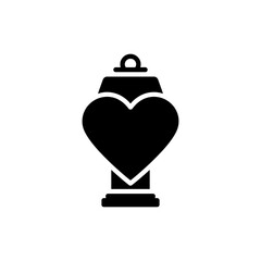 Heart-Shaped Lantern Floating in the Night Sky