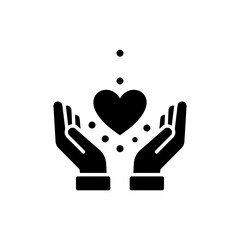 Hands Holding Snow Heart Shape in Winter Season