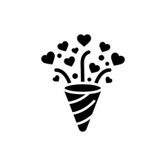 Confetti Popper with Hearts, Celebration and Love