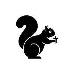 Squirrel Reaching for Nut Forest Wildlife Animal Icon