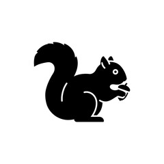 Squirrel Chewing Acorn Wildlife Forest Animal Icon
