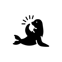 Seal Clapping Flippers Playfully in Water with Open Mouth