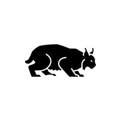 Lynx Crouched in Snow with Alert Eyes and Thick Winter Fur