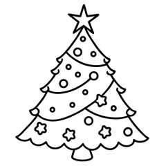 Christmas Day line art vector