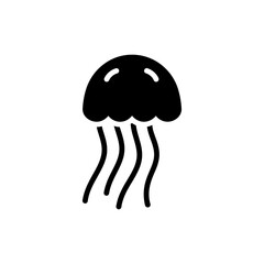 Jellyfish Floating with Glowing Light Trail in Dark Water