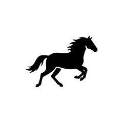 Horse Galloping with Mane Back Dynamic Equestrian Action in Open Field