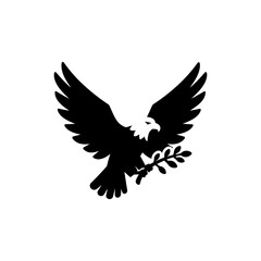 Eagle Holding Branch in Beak Symbolizing Peace and Strength
