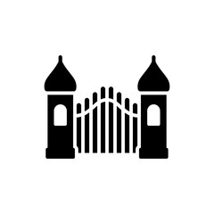 Royal Palace Gates Closed with Ornate Design and Details