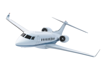 Private jet airplane isolated on transparent or white background, png