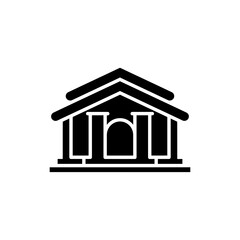 Hall Building with Layered Roof Traditional Architectural Design