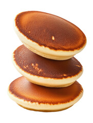 Stack of fluffy pancakes isolated on transparent or white background, png