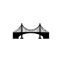 Bridge Over Water with Arch and Cables Engineering Icon