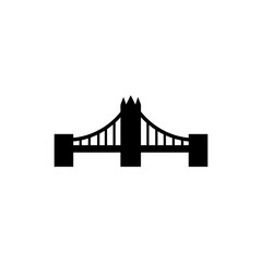 Bridge with Tower at Midpoint Suspension Engineering Icon
