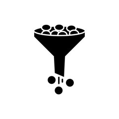 Coins Passing Through Funnel Icon Representing Financial Filtering