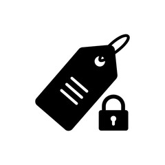 Budget Tag with Padlock Security Financial Protection Icon