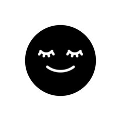 Smiling Moon with Sleepy Eyes Icon for Nighttime Calm