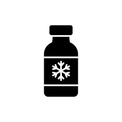 Snowflake Bottle Symbol Representing Cold Water Refreshment