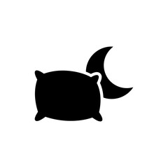 Relaxing Pillow And Crescent Moon Sleep Icon